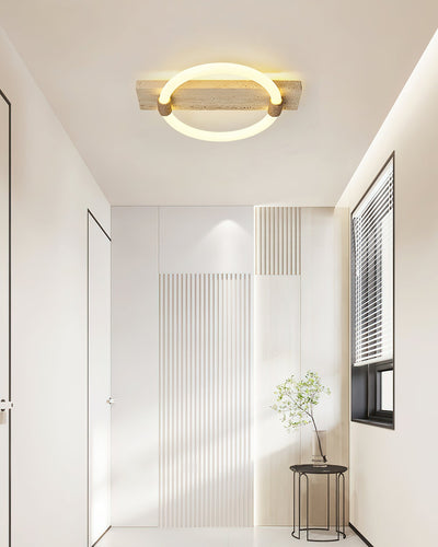 Elmaryra Ringed Travertine Wall Light / Ceiling Light