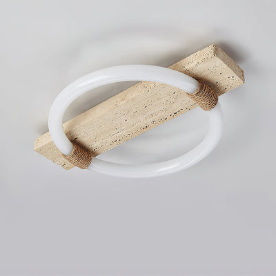 Elmaryra Ringed Travertine Wall Light / Ceiling Light