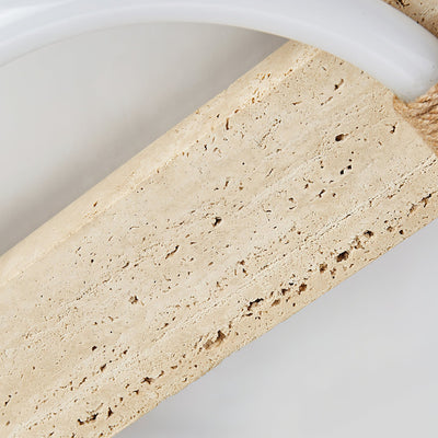 Elmaryra Ringed Travertine Wall Light / Ceiling Light