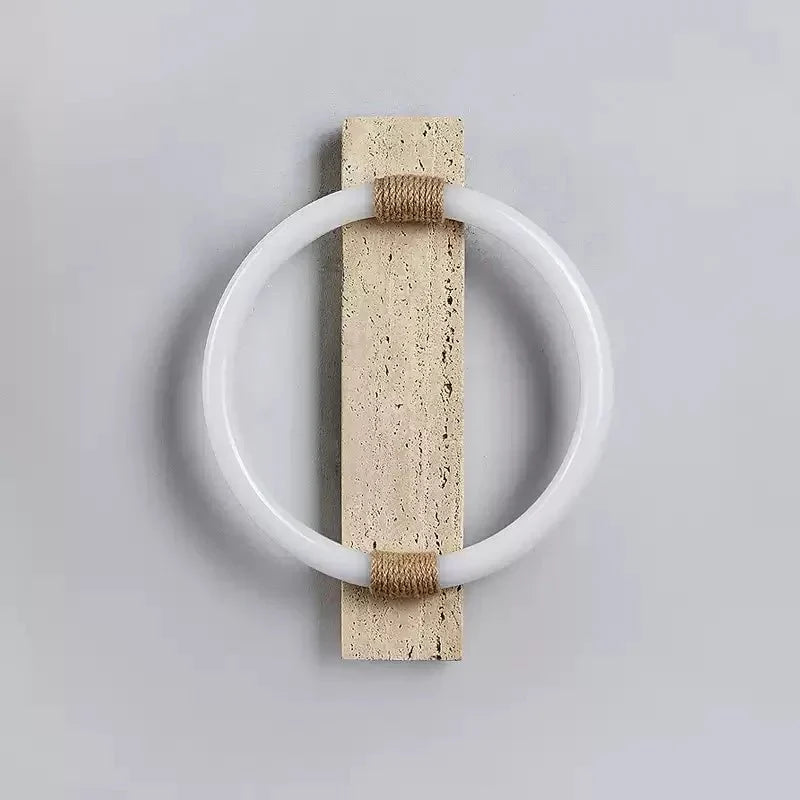 Elmaryra Ringed Travertine Wall Light / Ceiling Light