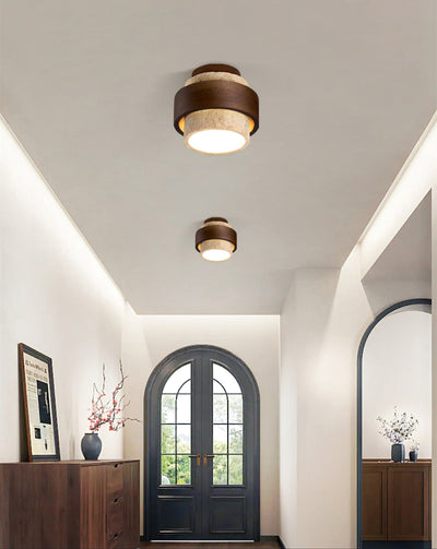 Perra Layered Ring Travertine Ceiling Light