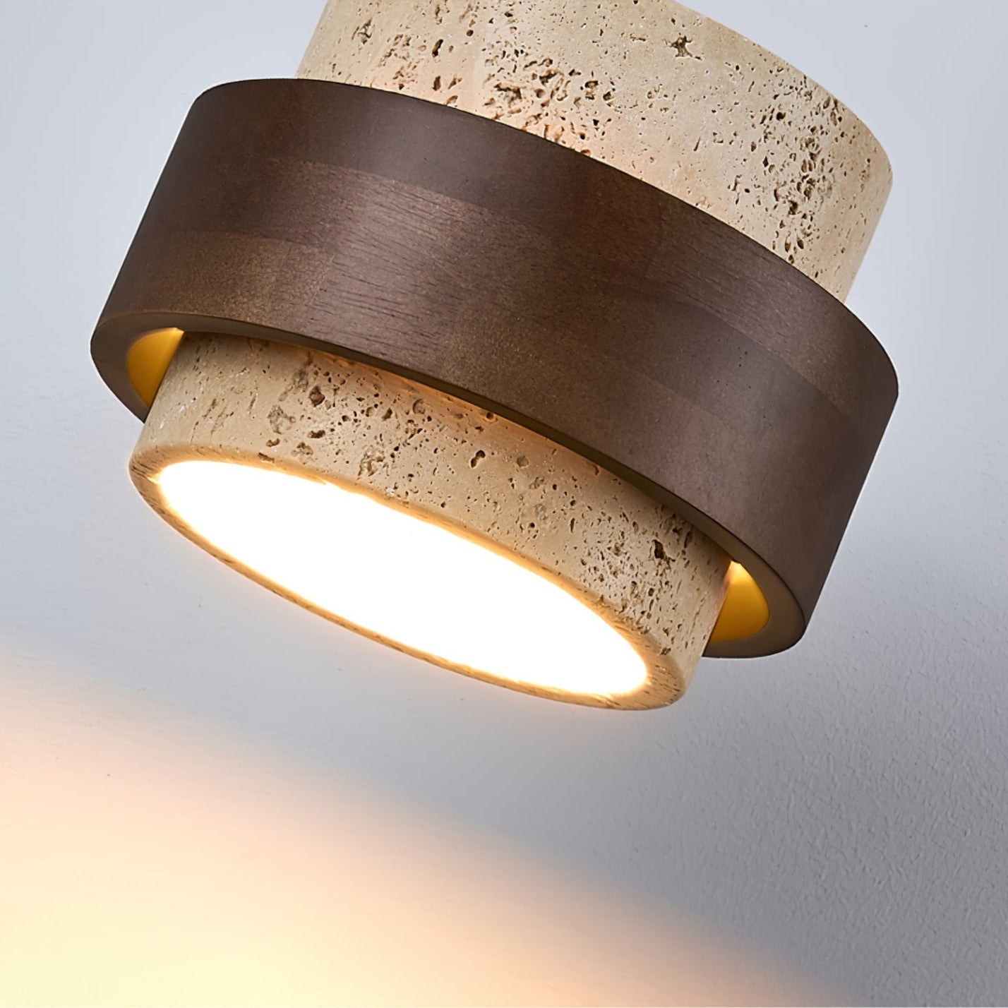Perra Layered Ring Travertine Ceiling Light