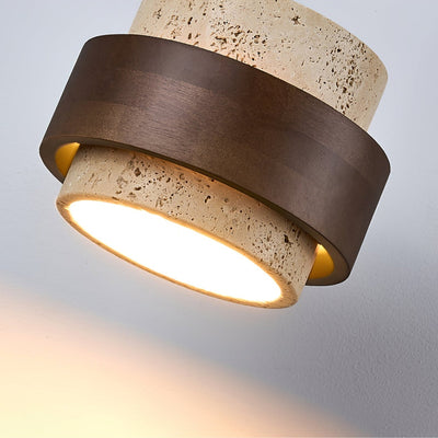 Perra Layered Ring Travertine Ceiling Light