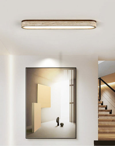 Kirbe Yellow Travertine Linear Ceiling Light