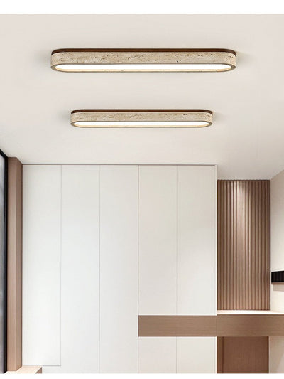 Kirbe Yellow Travertine Linear Ceiling Light
