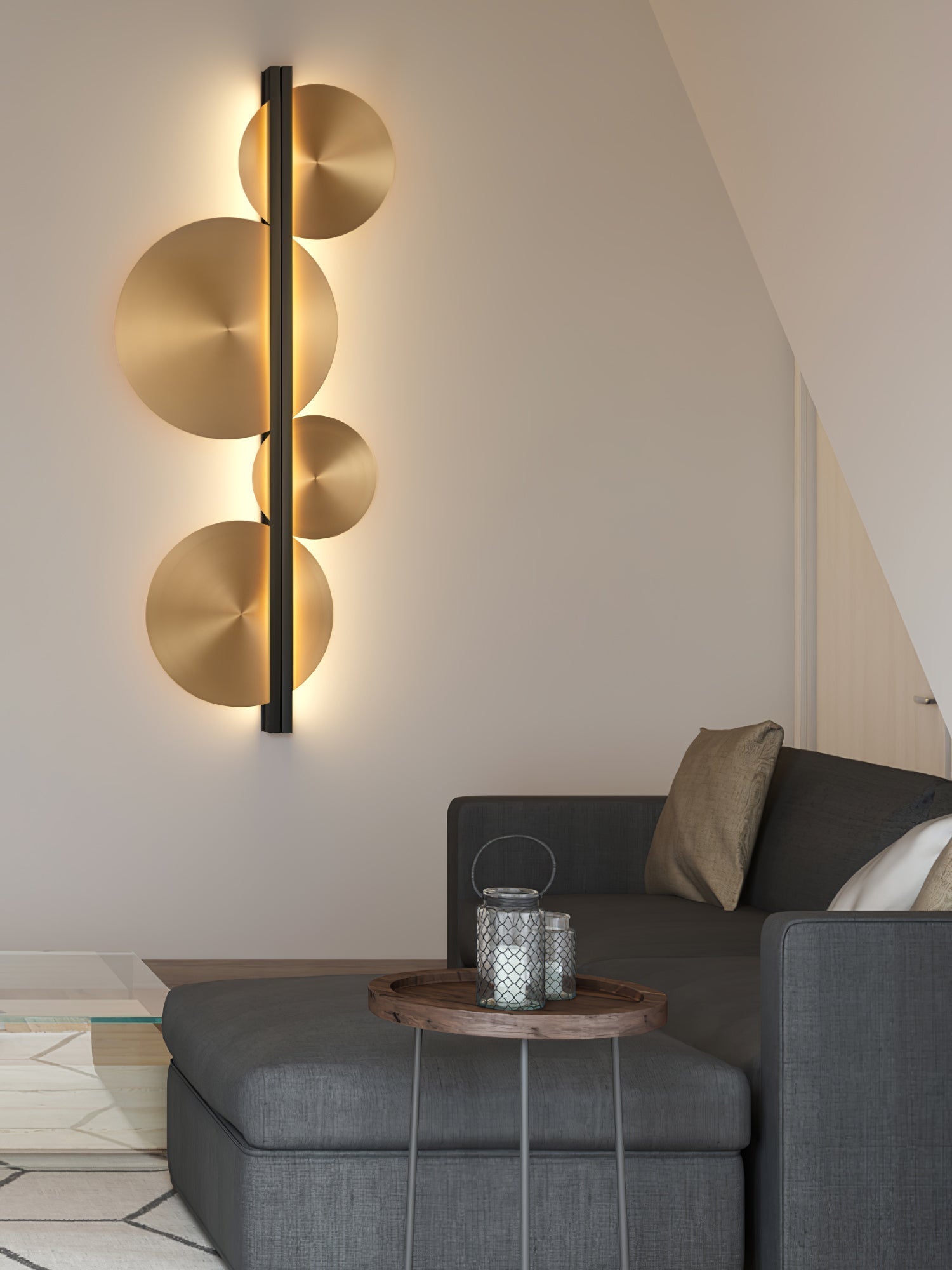 Oriivise Wall Lamp Gold Circular Sculptural