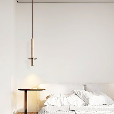 Avdoryra Dual Cylinder Travertine Pendant Light