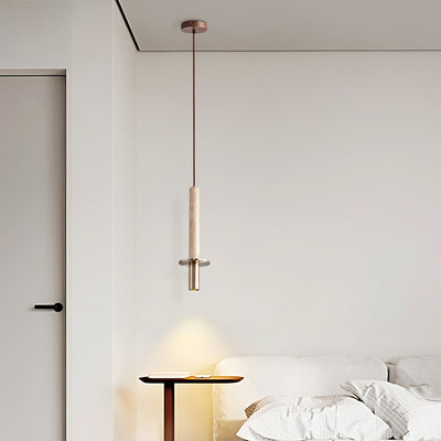 Avdoryra Dual Cylinder Travertine Pendant Light