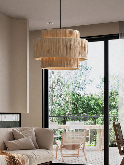 Thyra Straw Traditional Retro Pendant Light
