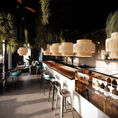 Thyra Straw Traditional Retro Pendant Light