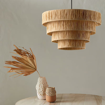 Thyra Straw Traditional Retro Pendant Light