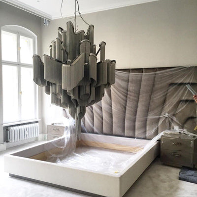 Lustra Pendant Lamp Stream Chain Nickel - Neutral Decor