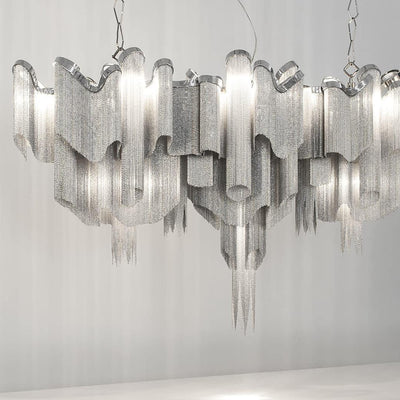 Lustra Pendant Lamp Stream Chain Nickel - Neutral Decor