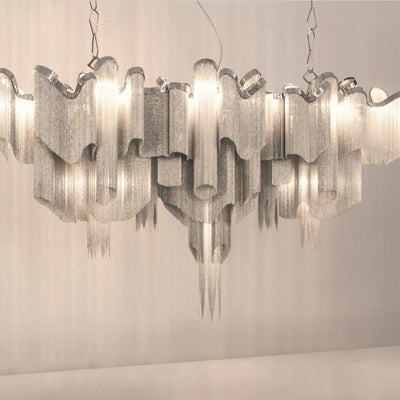 Lustra Pendant Lamp Stream Chain Nickel - Neutral Decor