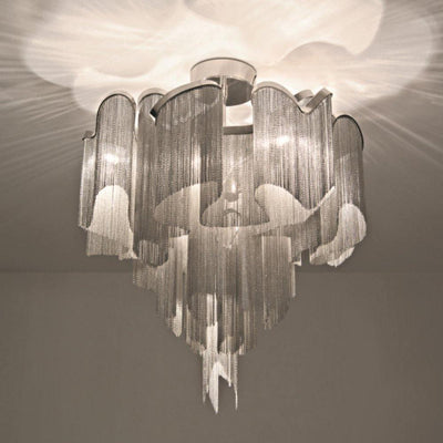 Lustra Pendant Lamp Stream Chain Nickel - Neutral Decor