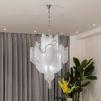 Lustra Pendant Lamp Stream Chain Nickel - Neutral Decor