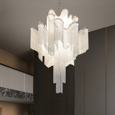 Lustra Pendant Lamp Stream Chain Nickel - Neutral Decor