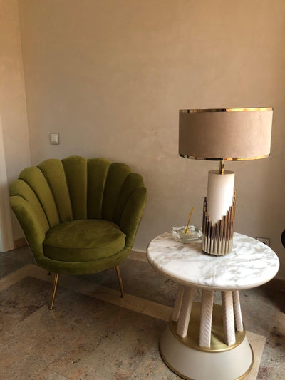 Teldes Marble Fabric Table Lamp