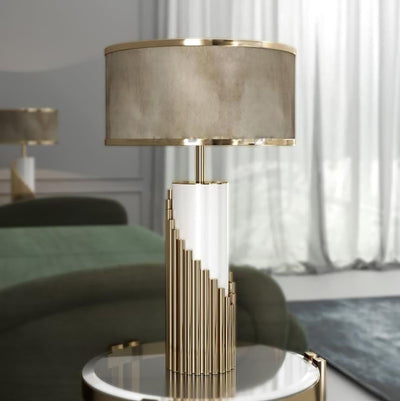 Teldes Marble Fabric Table Lamp
