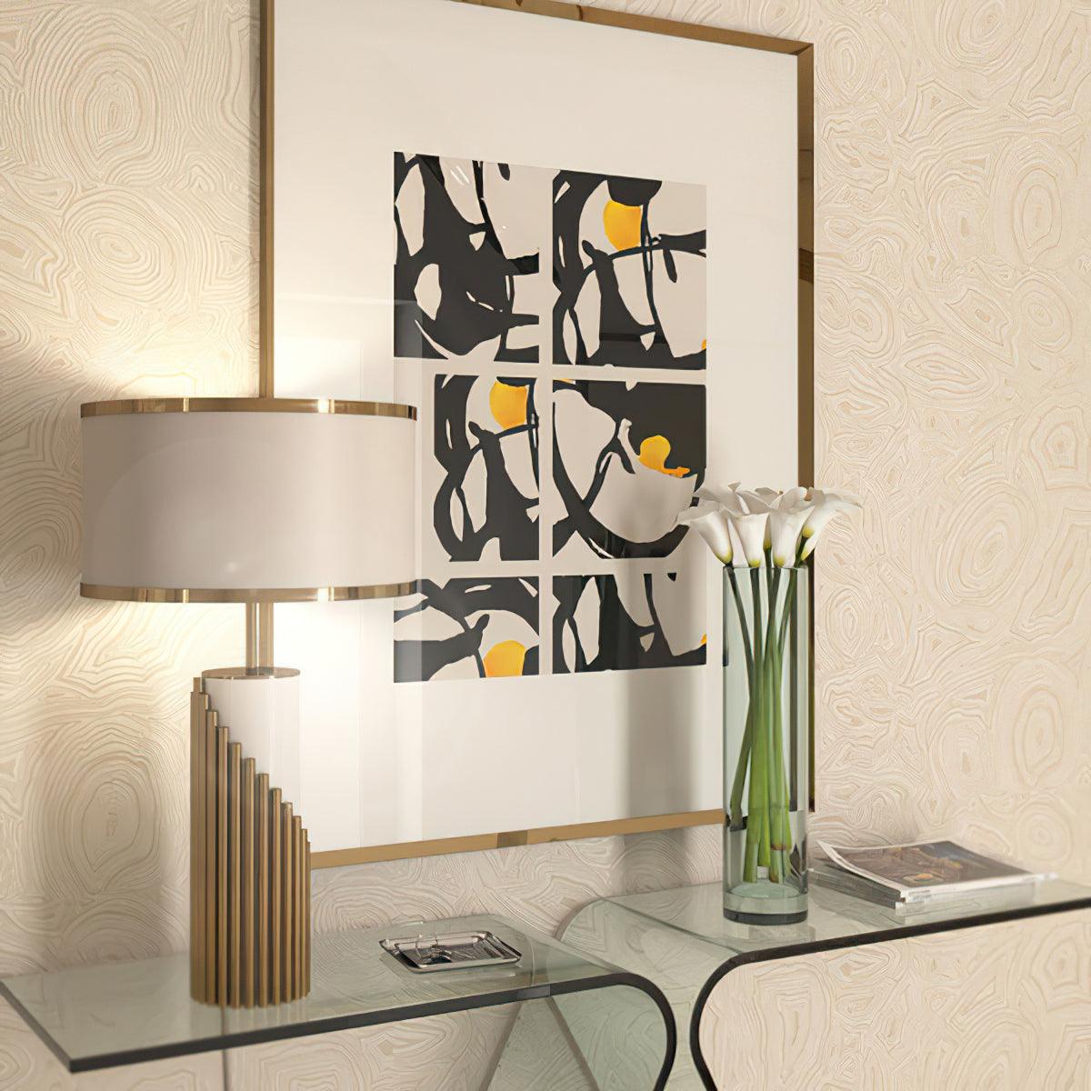 Teldes Marble Fabric Table Lamp
