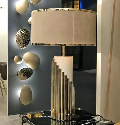 Teldes Marble Fabric Table Lamp