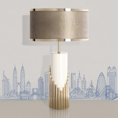 Teldes Marble Fabric Table Lamp