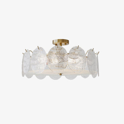 Velalaine Ceiling Lamp with Gold Finish and Ribbed Glass