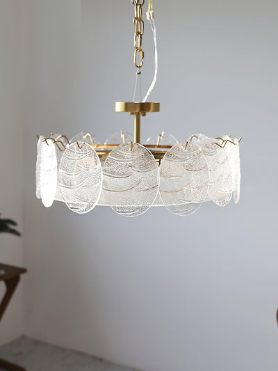 Velalaine Ceiling Lamp with Gold Finish and Ribbed Glass