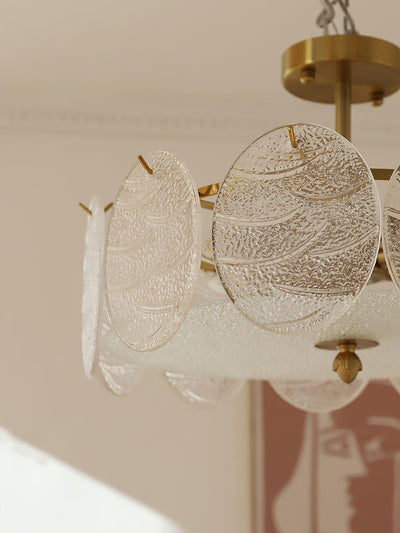 Velalaine Ceiling Lamp with Gold Finish and Ribbed Glass