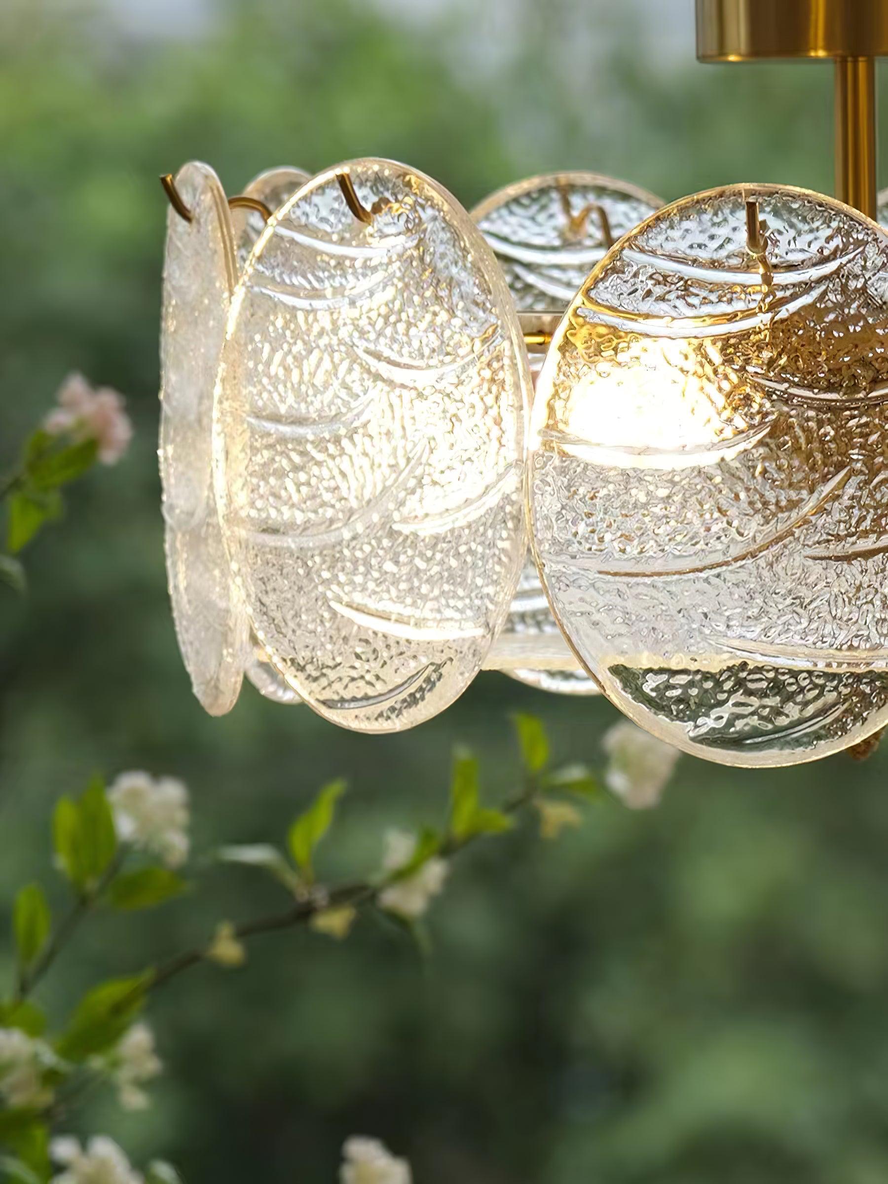 Velalaine Ceiling Lamp with Gold Finish and Ribbed Glass