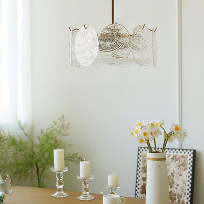 Velalaine Ceiling Lamp with Gold Finish and Ribbed Glass