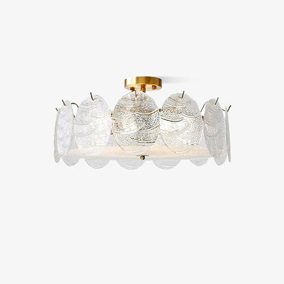 Velalaine Ceiling Lamp with Gold Finish and Ribbed Glass