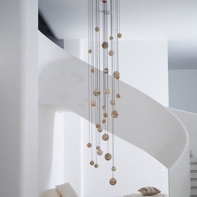 LUX Alabaster Cluster Chandelier Staircase