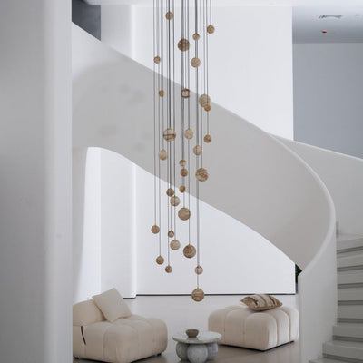 LUX Alabaster Cluster Chandelier Staircase
