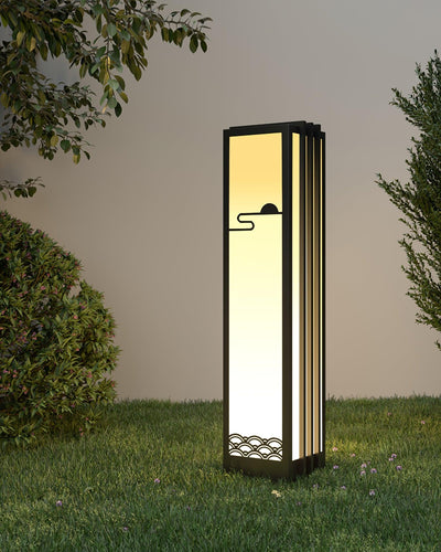 Rivenena Outdoor Light Rectangular Sunrise Pattern Minimalist Garden