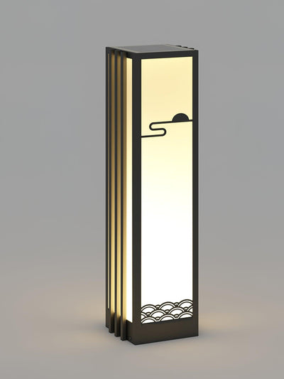Rivenena Outdoor Light Rectangular Sunrise Pattern Minimalist Garden