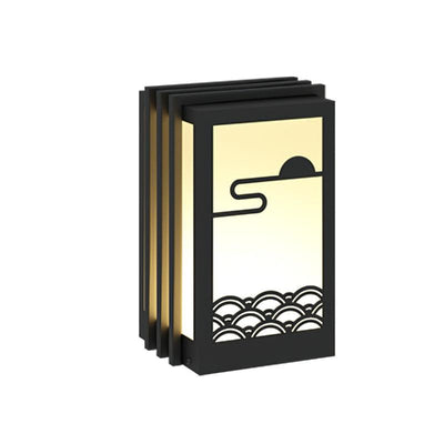 Rivenena Outdoor Light Rectangular Sunrise Pattern Minimalist Garden