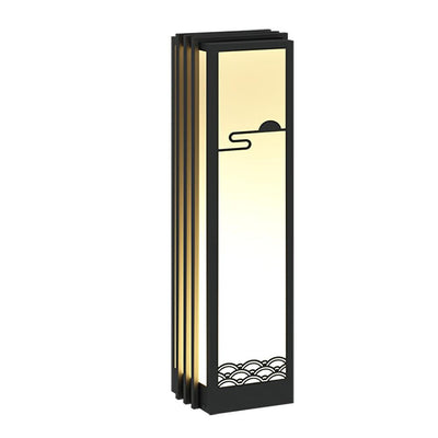 Rivenena Outdoor Light Rectangular Sunrise Pattern Minimalist Garden