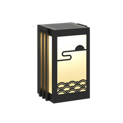 Rivenena Outdoor Light Rectangular Sunrise Pattern Minimalist Garden