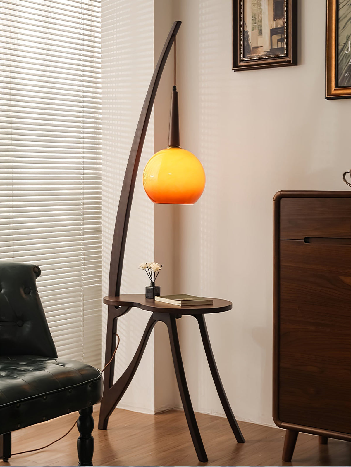 Natura Wood Hanging Floor Lamp