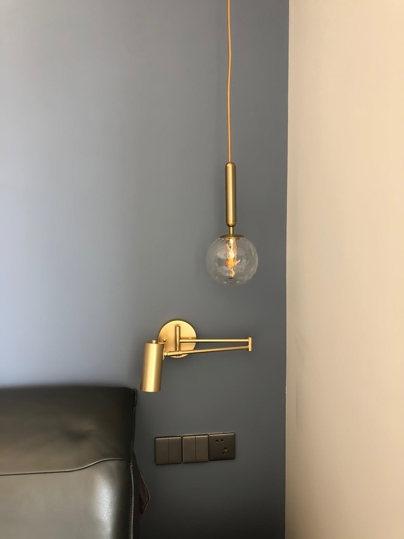 Auraelle Wall Sconce Brass Swing Arm Adjustable