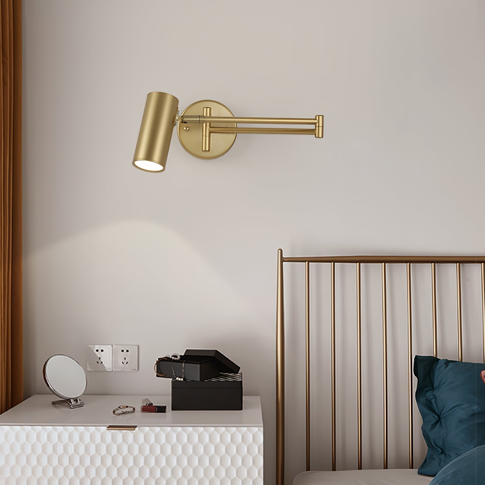 Auraelle Wall Sconce Brass Swing Arm Adjustable