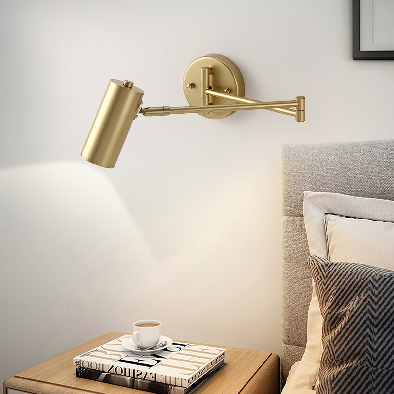 Auraelle Wall Sconce Brass Swing Arm Adjustable