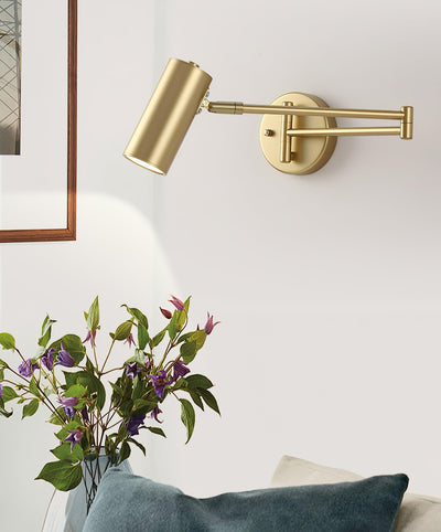 Auraelle Wall Sconce Brass Swing Arm Adjustable