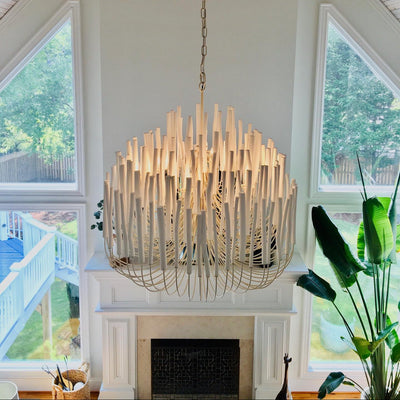 Nyphaiel Postmodern Luxury Wood Chandelier - Neutral Decor