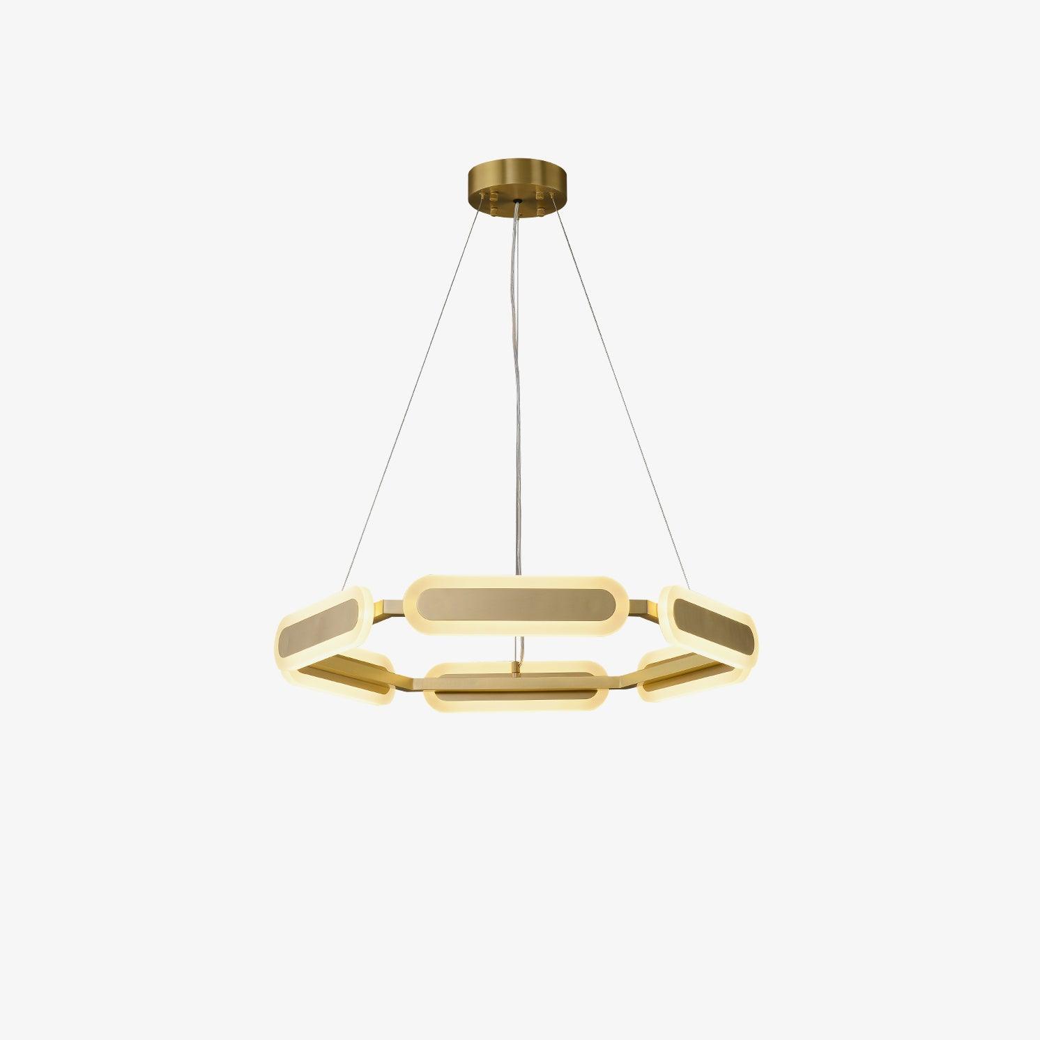 Din Chandelier Geometric Brass Ring