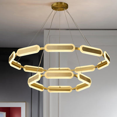 Din Chandelier Geometric Brass Ring