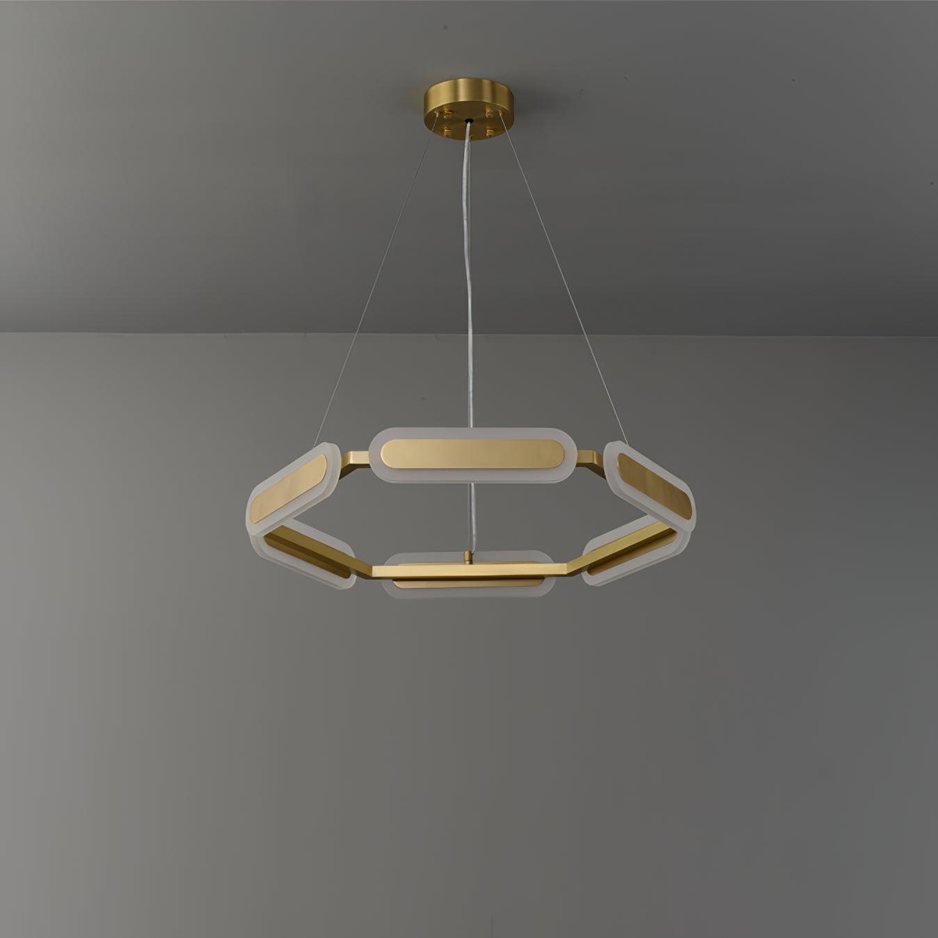 Din Chandelier Geometric Brass Ring