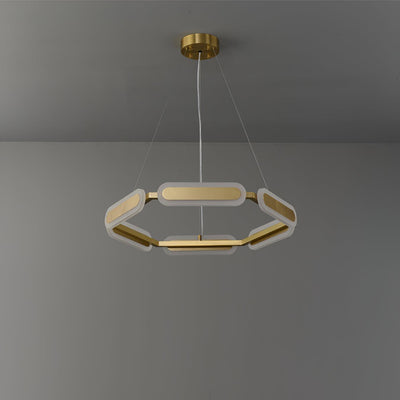 Din Chandelier Geometric Brass Ring