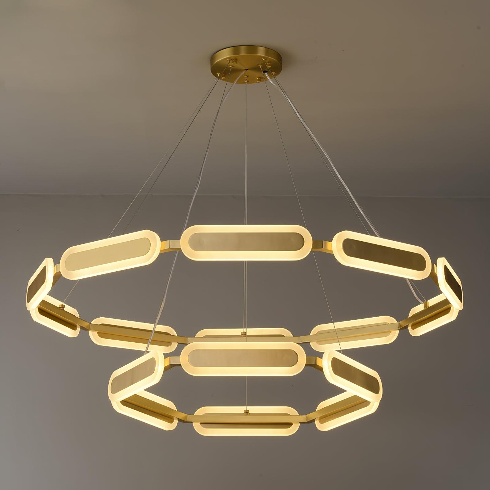 Din Chandelier Geometric Brass Ring